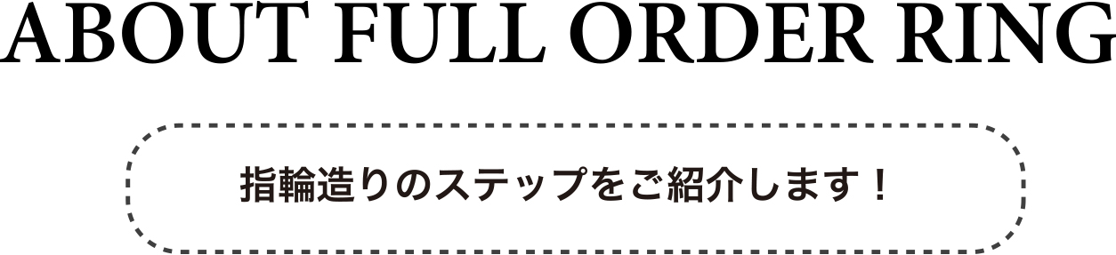 ABOUT FULL ORDER RING 指輪造りのステップをご紹介します！