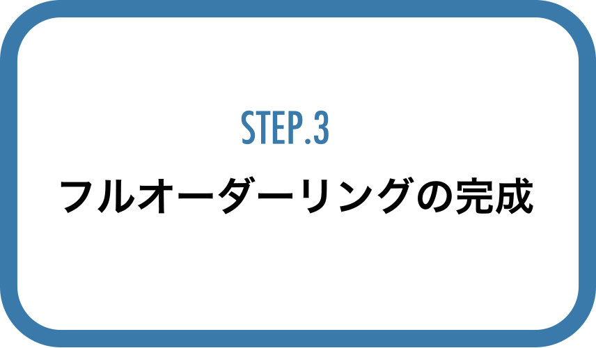 STEP3フルオーダーリングの完成